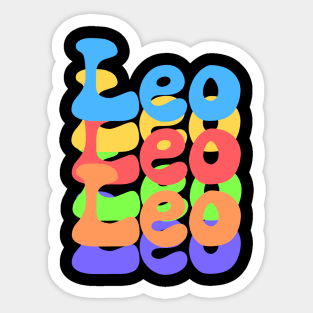 Rainbow Popart Leo Sticker